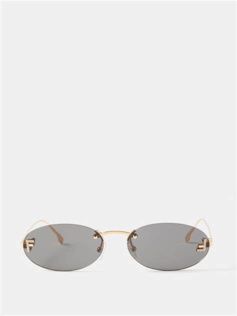 round fendi sunglasses|Fendi rimless sunglasses.